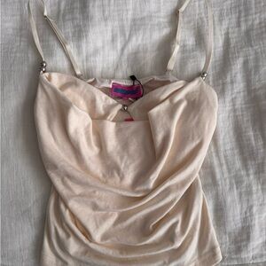 Edikted Cream Cowl Neck Spaghetti Strap Camisole